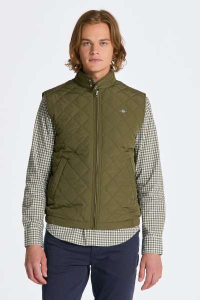ELLÉNY GANT QUILTED WINDCHEATER VEST JUNIPER GREEN