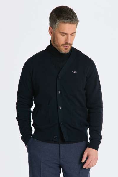 PULÓVER GANT CLAIC COTTON V-CARDIGAN EVENING BLUE
