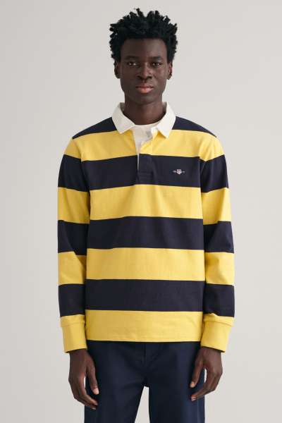 PÓLÓ GANT REG SHIELD BARSTRIPE HEAVY RUGGER PARCHENT YELLOW