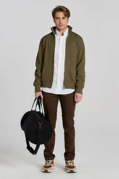 ELEGÍTŐ FELSŐ GANT REG SHIELD FULL ZIP SWEAT JUNIPER GREEN