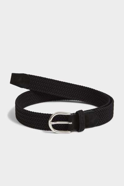 ÖV GANT ELASTIC BRAID BELT BLACK