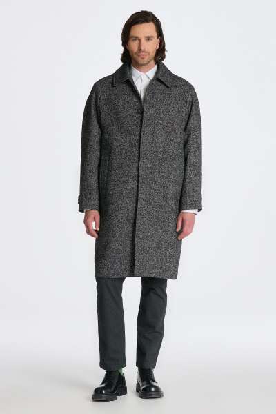 KABÁT GANT RELAXED FIT WOOL CARCOAT EBONY BLACK