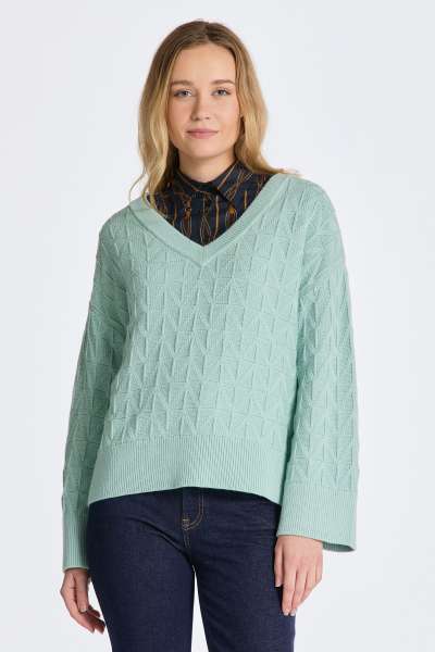 PUÓVER GANT HERRINGBONE V-NECK IBIZA BUE