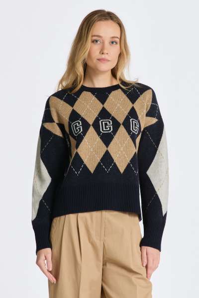 PULÓVER GANT UPERFINE ARGYLE C-NECK EVENING BLUE