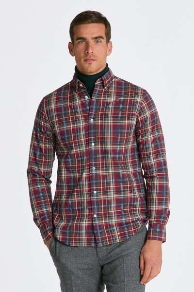 ING GANT REG POPIN MEDIUM CHECK SHIRT PUMPED RED