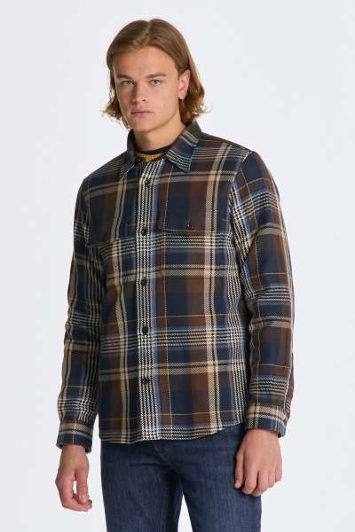ING GANT HEAVY TWI CHECK OVERSHIRT MARINE
