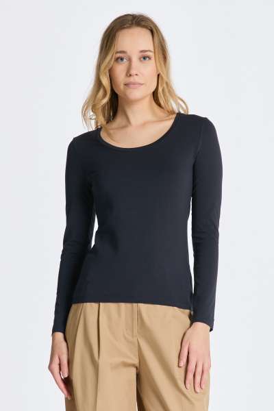 PÓLÓ GANT LIM COT/ELA L COOP NECK TOP EVENING BLUE