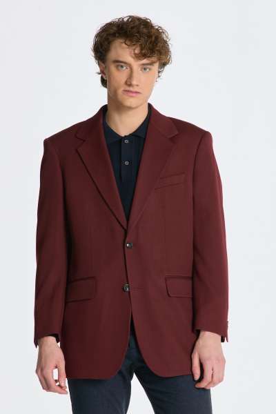 ZAKÓ GANT OVERSIZED WOOL TWILL SUIT BLAZER RED SHADOW