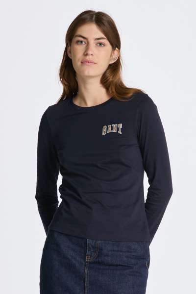PÓLÓ GANT REG LOGO LS T-SHIRT EVENING BLUE