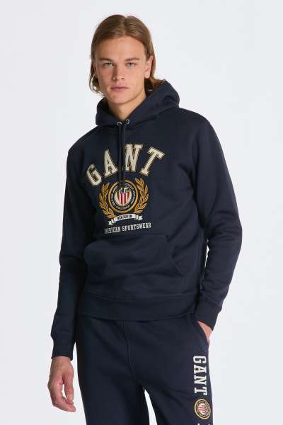 ELEGÍTŐ FELSŐ GANT CREST SWEAT HOODIE EVENING BLUE