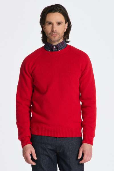 PULÓVER GANT SADDLE SHOULDER WOOL C-NECK RICH RED