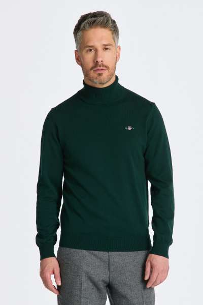 GARBÓ GANT CTN/WO ROLLNECK TARTAN GREEN