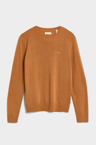 PULÓVER GANT SHIELD LAMBSWOOL C-NECK SUGAR BROWN