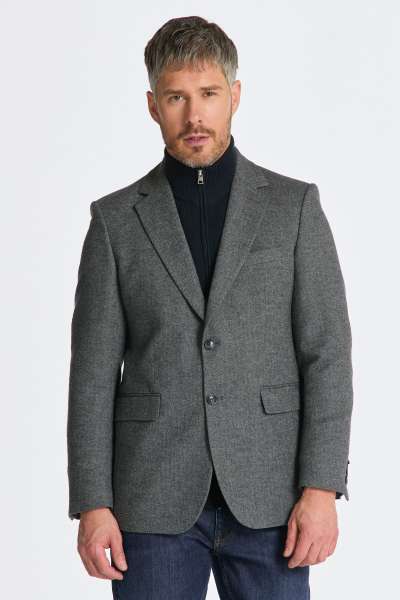 ZAKÓ GANT HERRINGBONE SUIT BLAZER BLACK