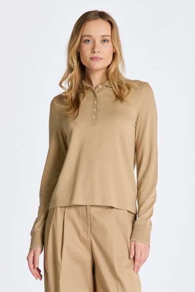 PÓÓ GANT REG DETAI COARED S POO PIQUE DARK KHAKI