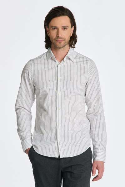 ING GANT SIM FORMA PINSTRIPE SHIRT WHITE