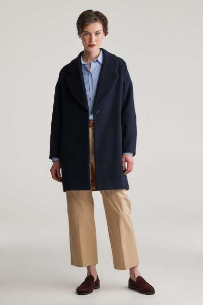 KABÁT GANT COCOON COAT EVENING BLUE