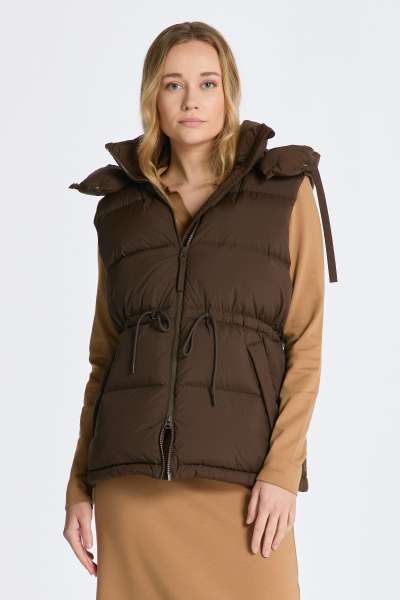 MEÉNY GANT MID ENGTH DOWN VEST RICH BROWN