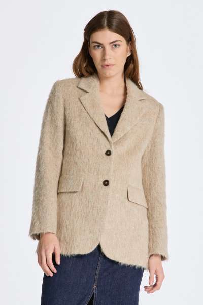 ZAKÓ GANT RELAXED HAIRY BLAZER SOFT OAT
