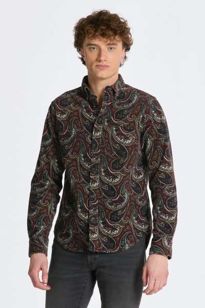 ING GANT REG UT PAISLEY CORD SHIRT PLUMPED RED