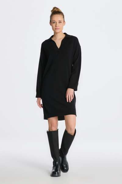 RUHA GANT SUPERFINE LAMBSWOOL RUGGER DRESS BLACK