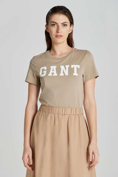 PÓLÓ GANT REG GRAPHIC  T-HIRT COLD BEIGE