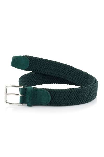 ÖV GANT ELASTIC BRAID BELT TARTAN GREEN