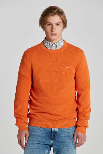 PULÓVER GANT COTTON PIQUE C-NECK PEARL PEACH