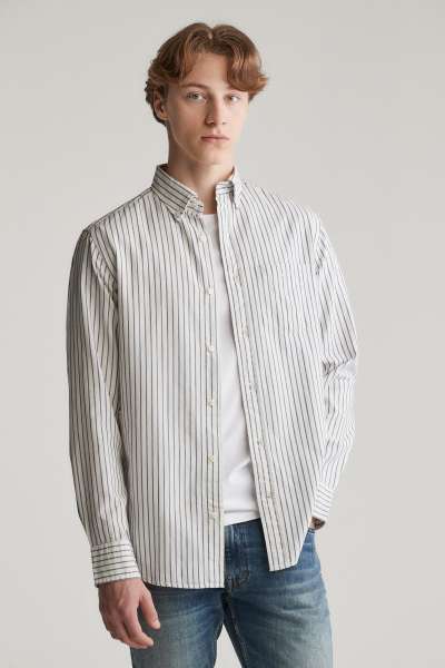 ING GANT REG ARCHIVE OXFORD STRIPE SHIRT EGGSHE
