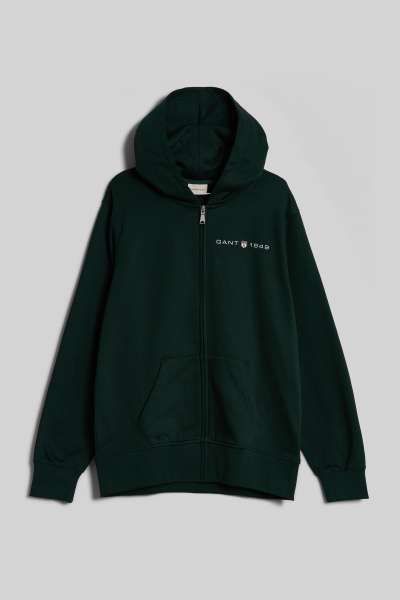 ELEGÍTŐ FELSŐ GANT PRINTED GRAPHIC FULL ZIP HOODIE TARTAN GREEN