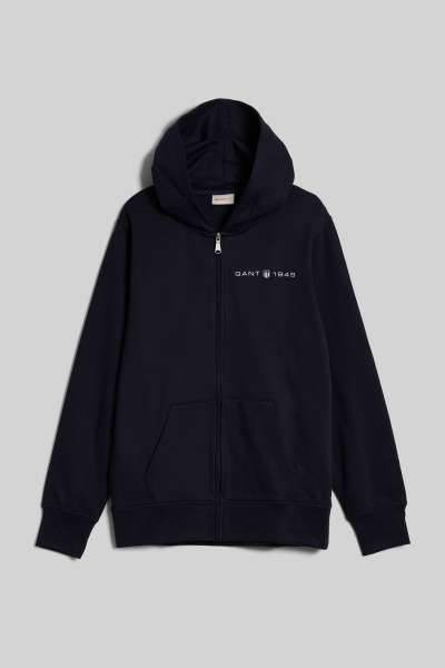 ELEGÍTŐ FELSŐ GANT PRINTED GRAPHIC FULL ZIP HOODIE EVENING BLUE