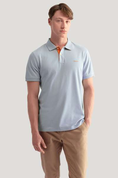 PÓÓ GANT REG CONTRAST PIQUE SS RUGGER STORMY SEA