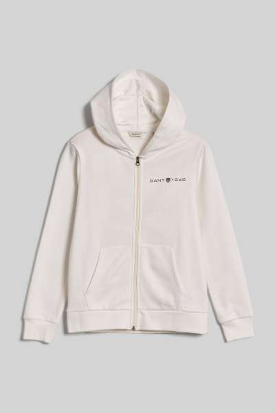 ELEGÍTŐ FELSŐ GANT REG PRINTED GRAPHIC ZIP HOOD EGGSHELL