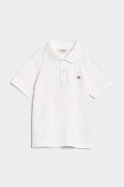 PÓLÓ GANT SHIELD SS PIQUE RUGGER WHITE