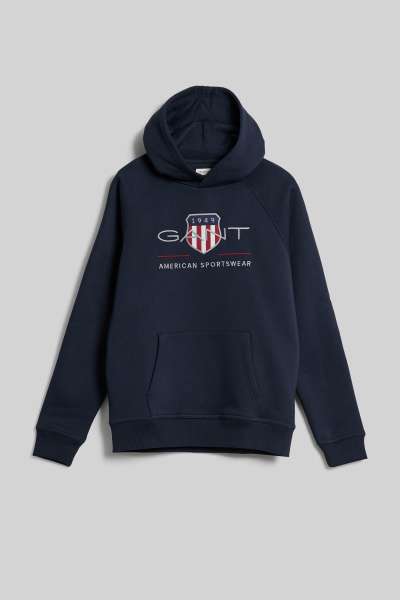 MELEGÍTŐ FELSŐ GANT ARCHIVE SHIELD HOODIE EVENING BLUE