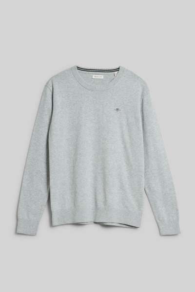 PULÓVER GANT SHIELD CLASSIC COTTON C-NECK LIGHT GREY MELANGE