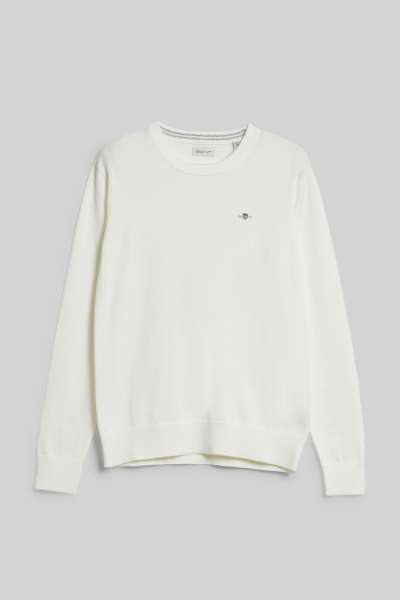 PULÓVER GANT SHIELD CLASSIC COTTON C-NECK EGGSHELL