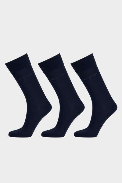 ZOKNI GANT MERCERIZED COTTON SOCKS 3-PACK MARINE