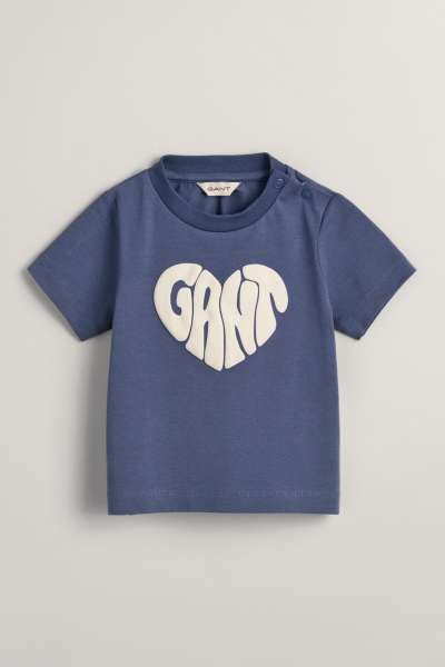 PÓLÓ GANT HEART GRAPHIC SS T-SHIRT WASHED BLUE