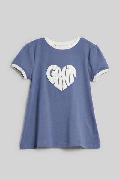 PÓLÓ GANT HEART GRAPHIC A-LINE T-SHIRT WASHED BLUE