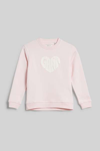 MELEGÍTŐ FELSŐ GANT HEART GRAPHIC SWEAT C-NECK CRYSTAL PINK