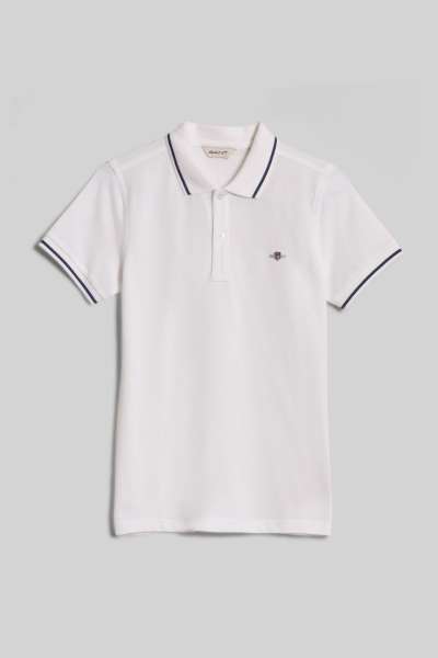 PÓLÓ GANT TP SHIELD SS PIQUE WHITE