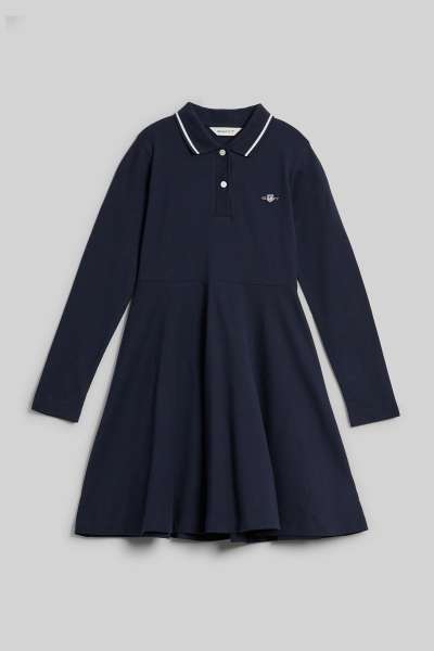 RUHA GANT PIQUE SPIN DRESS EVENING BLUE