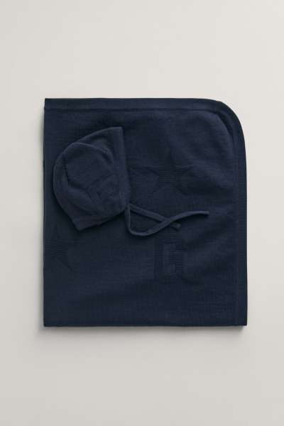 SAPKA ÉS TAKARÓ SZETT GANT BLANKET BEANIE GIFT SET 68 x 78 cm EVENING BLUE