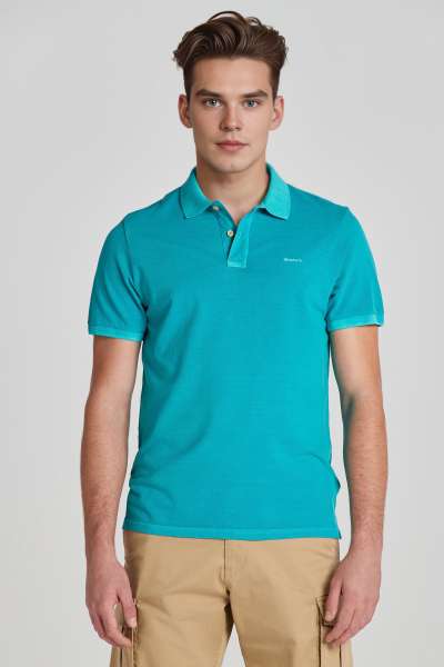 PÓÓ GANT SUNFADED PIQUE SS RUGGER OCEAN TURQUOSIE