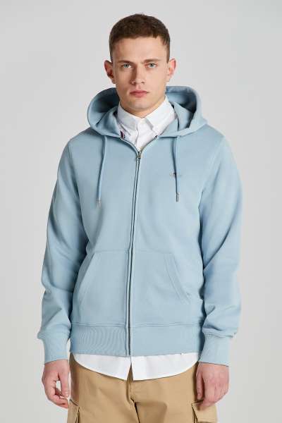 ELEGÍTŐ FELSŐ GANT REG SHIELD FULL ZIP HOODIE DOVE BLUE