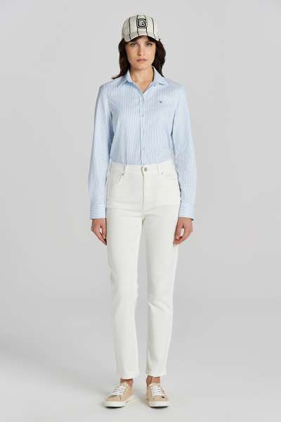 FARMER GANT SLIM CROPPED WHITE JEANS EGGSHELL