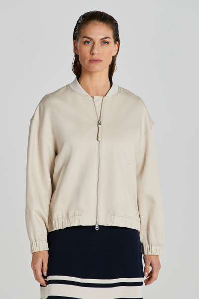 DZSEKI GANT LINEN BLEND BOMBER JACKET SOFT OAT