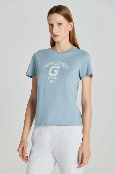 PÓÓ GANT REG OGO SS T-SHIRT DOVE BUE