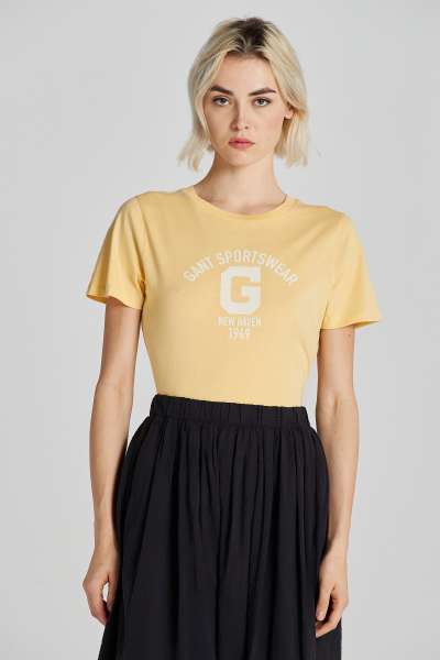 PÓLÓ GANT REG LOGO SS T-SHIRT DUSTY YELLOW